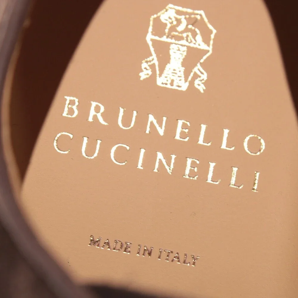Brunello Cucinelli NWB Derby Dress Shoes Size 43 (US 10) in Brown Suede